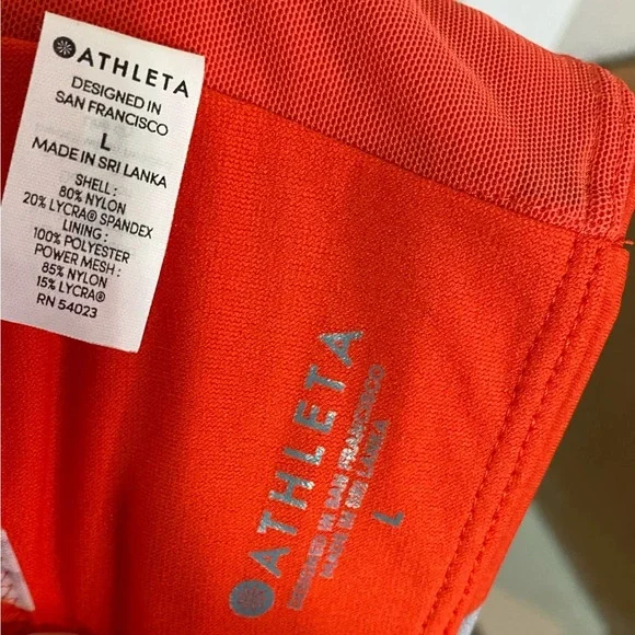 Athleta Orange Waimea Plunge Bikini Top Tie Neck Tropical Floral Print Large - Picture 5 of 6